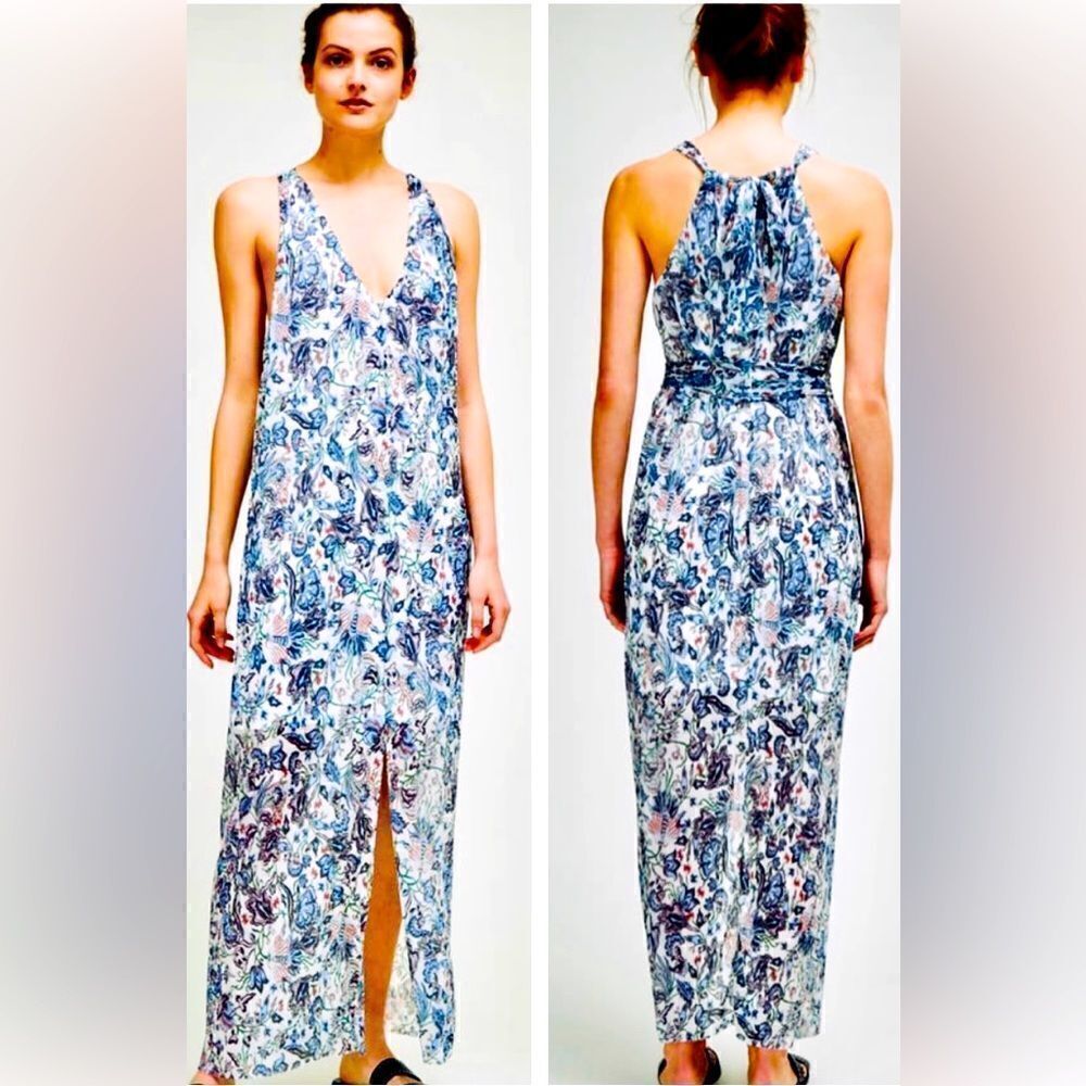 GREAT PLAINS LONDON Juno Sea Flower Maxi Dress Size 12